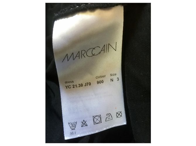 Marc Cain Vestido negro con drapeado - vista 8