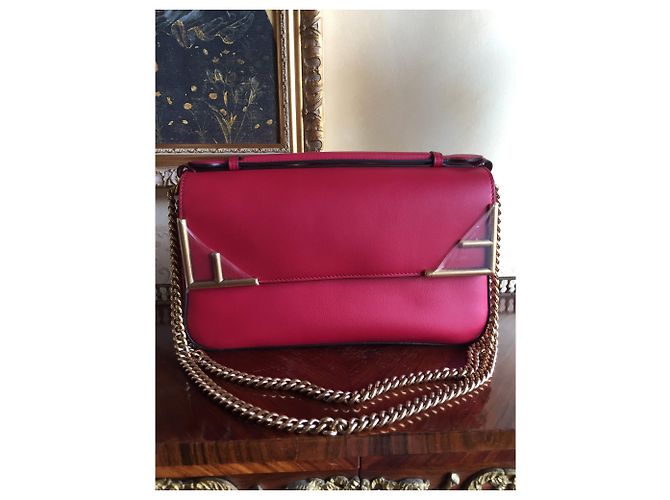 Borsa Fendi Jacquard FF e pelle rossa Multicolore - vista 3