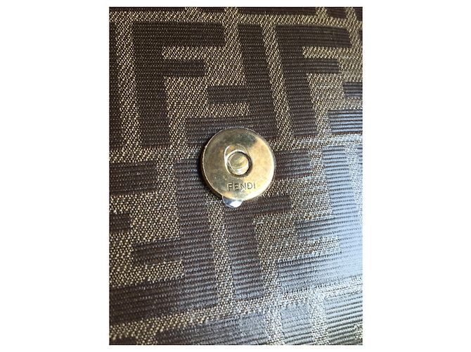 Borsa Fendi Jacquard FF e pelle rossa Multicolore - vista 6