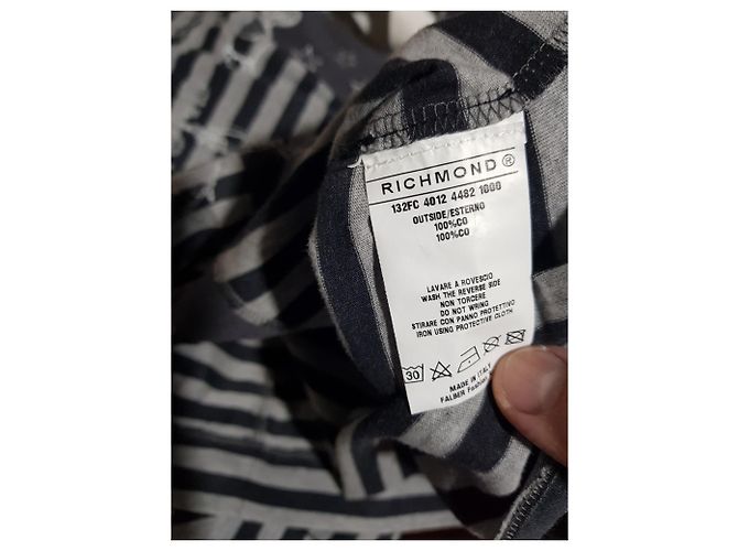 Vestido de algodón a rayas gris John Richmond - vista 4