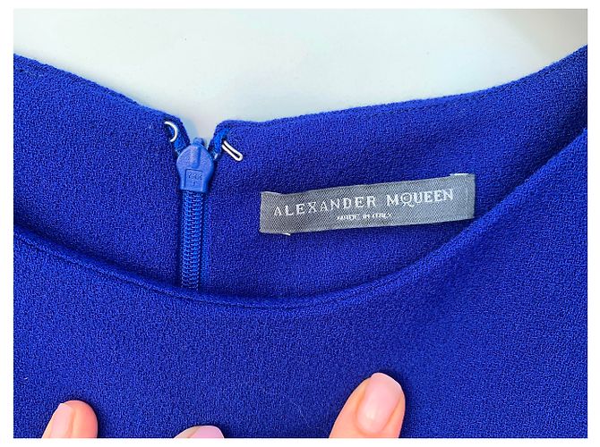 Abito Alexander McQueen in lana e seta blu - vista 2