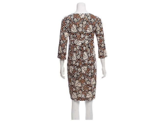 Diane Von Furstenberg Abito in jersey di seta DvF Elena US8 Nero Bianco Caramello - vista 3