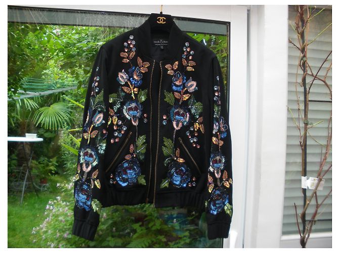 Autre Marque Giacca Sublime Bombers ricamata con strass multicolori Multicolore - vista 4