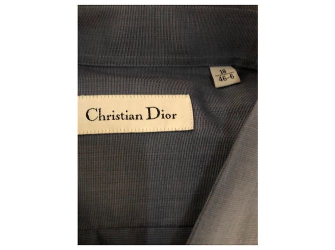 Camicia Christian Dior in cotone color ardesia maniche lunghe XXL - vista 2