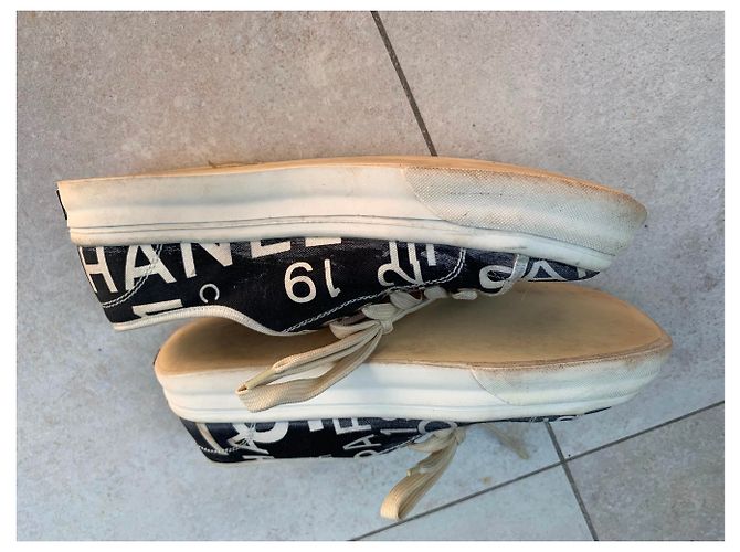 Chanel Scarpe da ginnastica Nero Beige - vista 7