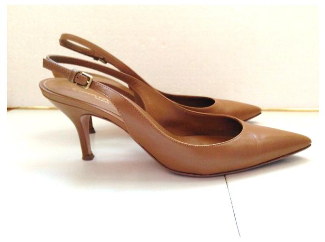 Gianvito Rossi Slingback Pumps Hellbraun Leder 38 - Ansicht 2