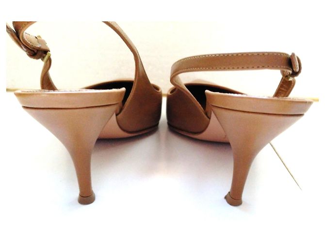 Gianvito Rossi Slingback Pumps Hellbraun Leder 38 - Ansicht 3