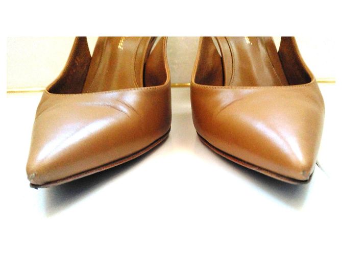 Gianvito Rossi Slingback Pumps Hellbraun Leder 38 - Ansicht 4