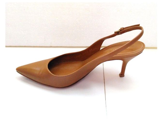 Gianvito Rossi Slingback Pumps Hellbraun Leder 38 - Ansicht 6