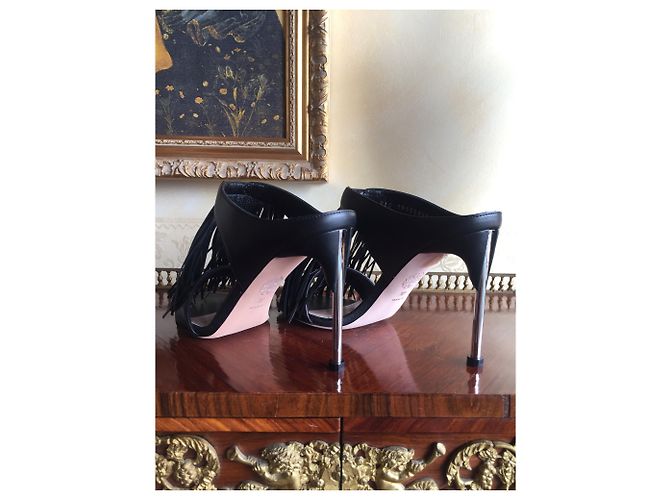 Alexander McQueen 90mm Muli Hill Nero - vista 2