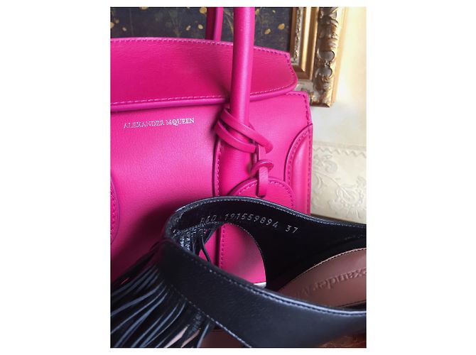Alexander McQueen 90mm Muli Hill Nero - vista 4