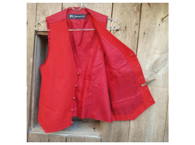 rote Burberry Vintage Weste Größe S einwandfreiem Zustand - Ansicht 5