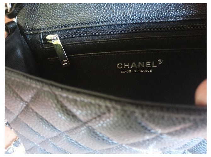 Borsa Chanel Classic Mini Timeless in caviale di pelle di vitello Nero - vista 6