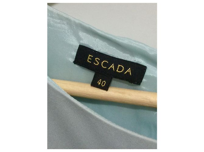 Escada Seidenkleid in Hellblau drapiert - Ansicht 8