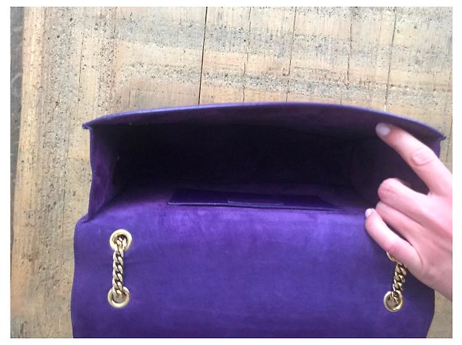 Betty Borsa a mano Saint Laurent in scamosciato viola Porpora - vista 4