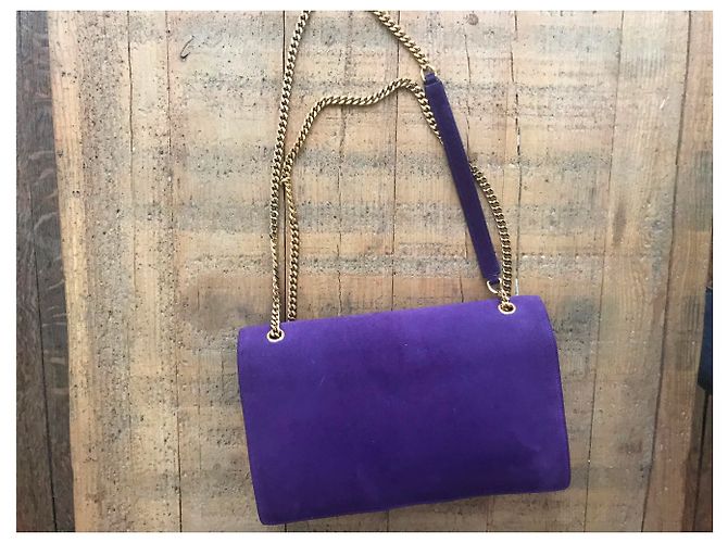 Betty Borsa a mano Saint Laurent in scamosciato viola Porpora - vista 6