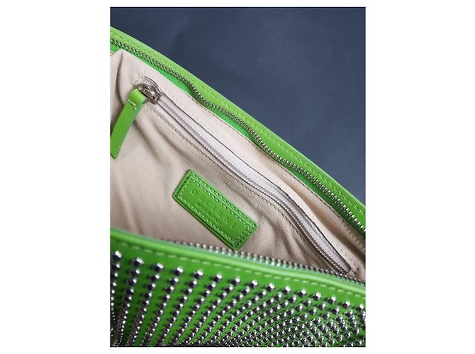 Pochette Orciani in pelle verde - vista 2