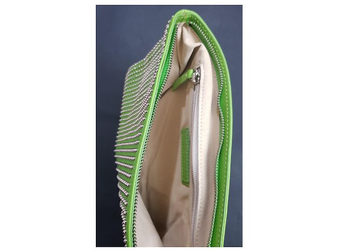 Pochette Orciani in pelle verde - vista 4