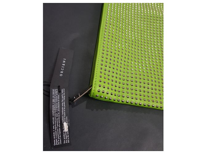Pochette Orciani in pelle verde - vista 5