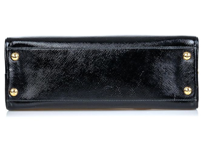 Borsa a mano Prada in piramide saffiano nera - vista 4