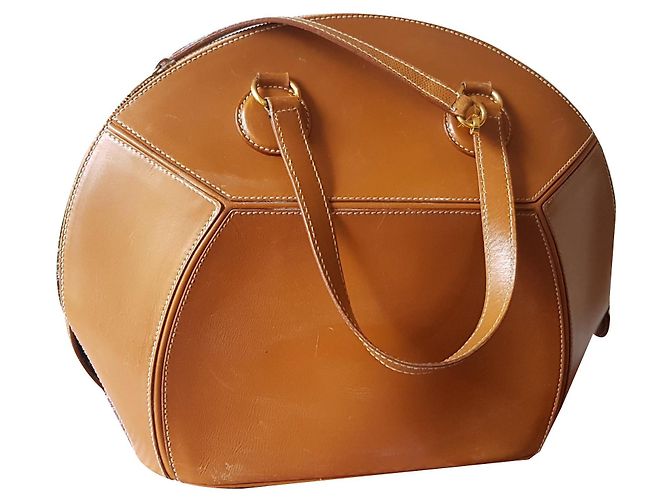 Borsa a mano Hermès Shiki Island in pelle marrone - vista 2