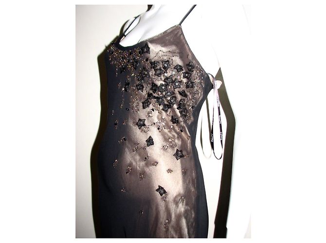 Joseph Ribkoff Couture-Linie Abendkleid Schwarz Golden - Ansicht 3