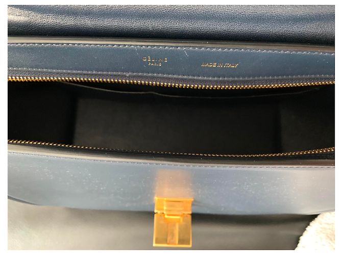 Borsa a mano Céline Trapeze in pelle nera marrone scuro blu navy Nero - vista 2