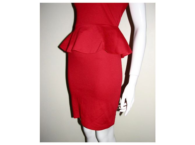 Alice + Olivia Kleid mit Schößchen Rot - Ansicht 4