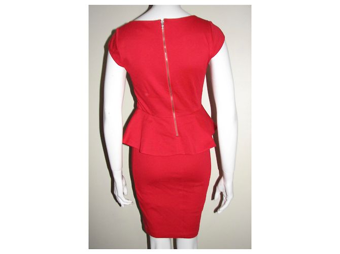 Alice + Olivia Kleid mit Schößchen Rot - Ansicht 5