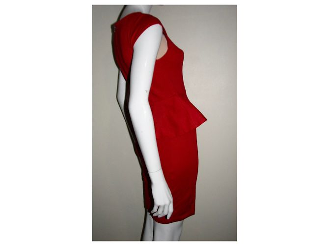 Alice + Olivia Kleid mit Schößchen Rot - Ansicht 6