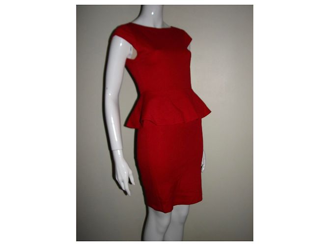 Alice + Olivia Kleid mit Schößchen Rot - Ansicht 8