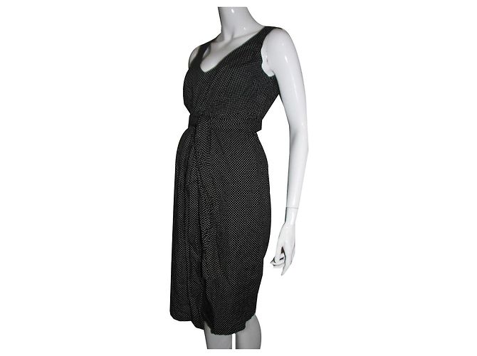 Joseph Polka Dot Kleid mit Gürtel Braun Weiß - Ansicht 2