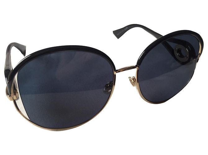 Christian Dior Sonnenbrille Schwarz Acetat Oversize - Ansicht 2