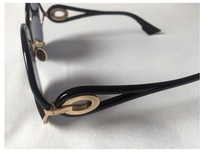 Christian Dior Sonnenbrille Schwarz Acetat Oversize - Ansicht 3
