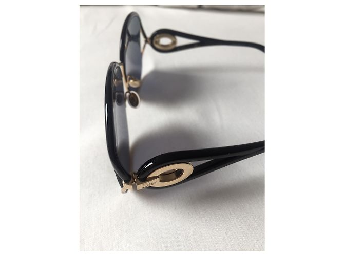 Christian Dior Sonnenbrille Schwarz Acetat Oversize - Ansicht 8