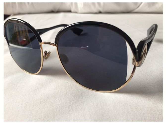 Christian Dior Sonnenbrille Schwarz Acetat Oversize - Ansicht 9