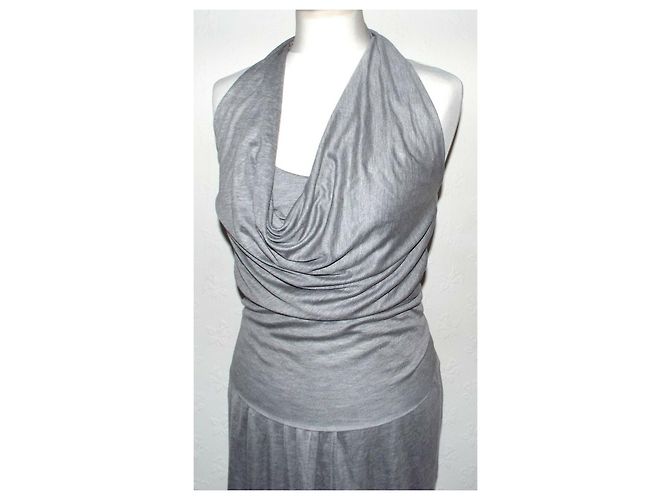 Max Mara Neckholder Kleid Grau Viscose - Ansicht 3