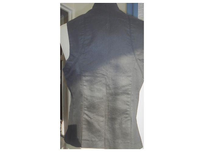 JACKET WITHOUT SLEEVE IKKS CORSSAIR EIGHT BUTTONS FRONT Black - view 2
