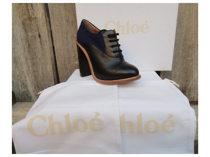brogue con tacchi taglia Chloé 37 Ottime condizioni Nero Blu - vista 2
