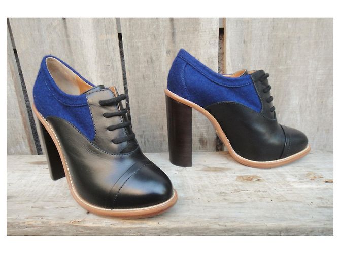 brogue con tacchi taglia Chloé 37 Ottime condizioni Nero Blu - vista 4