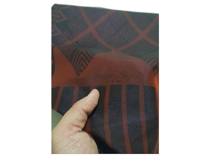 Vintage Mette Greta Paris Seidenschal Bunt Mehrfarben - Ansicht 5
