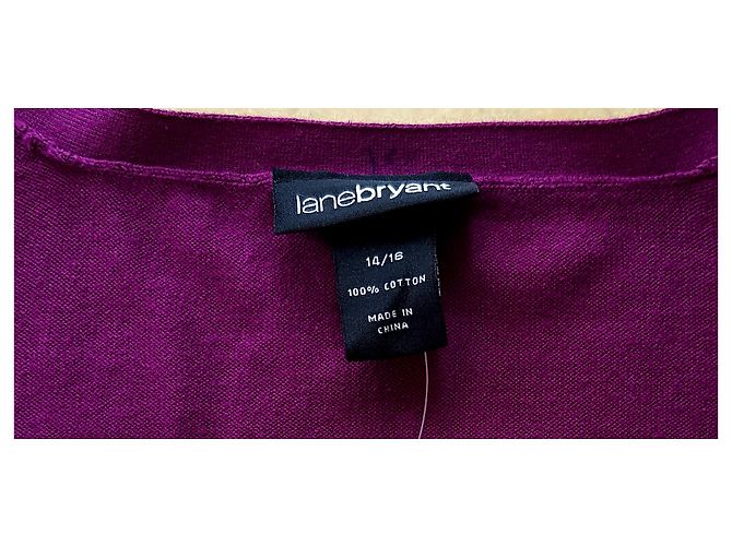 Autre Marque Strickjacke aus Baumwolle Schwarz Violett 3/4 Ärmel Lila - Ansicht 3