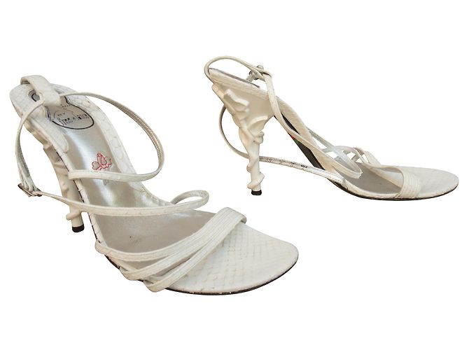 Sandali free lance in pitone 39 Bianco - vista 2