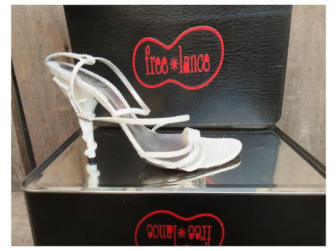 Sandali free lance in pitone 39 Bianco - vista 3