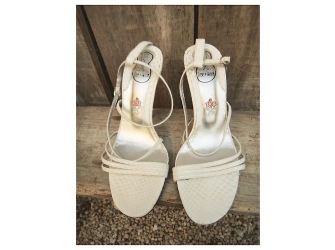 Sandali free lance in pitone 39 Bianco - vista 4