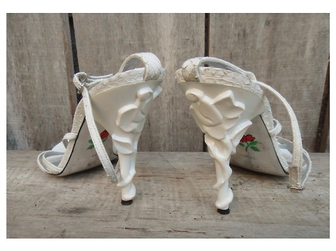 Sandali free lance in pitone 39 Bianco - vista 6