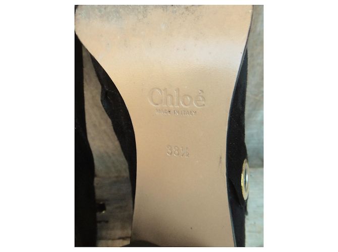 Botas de ante Chloé 38 1/2 Negro - vista 6