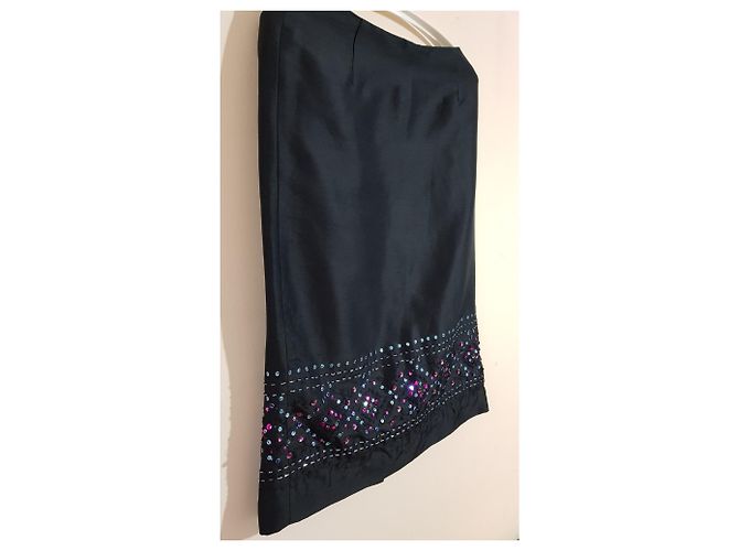 Falda de seda Ann Taylor negra Negro - vista 3