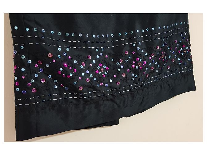 Falda de seda Ann Taylor negra Negro - vista 4