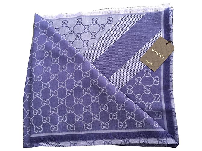 Gucci Blaue Denimstolen mit Monogramm - Ansicht 2